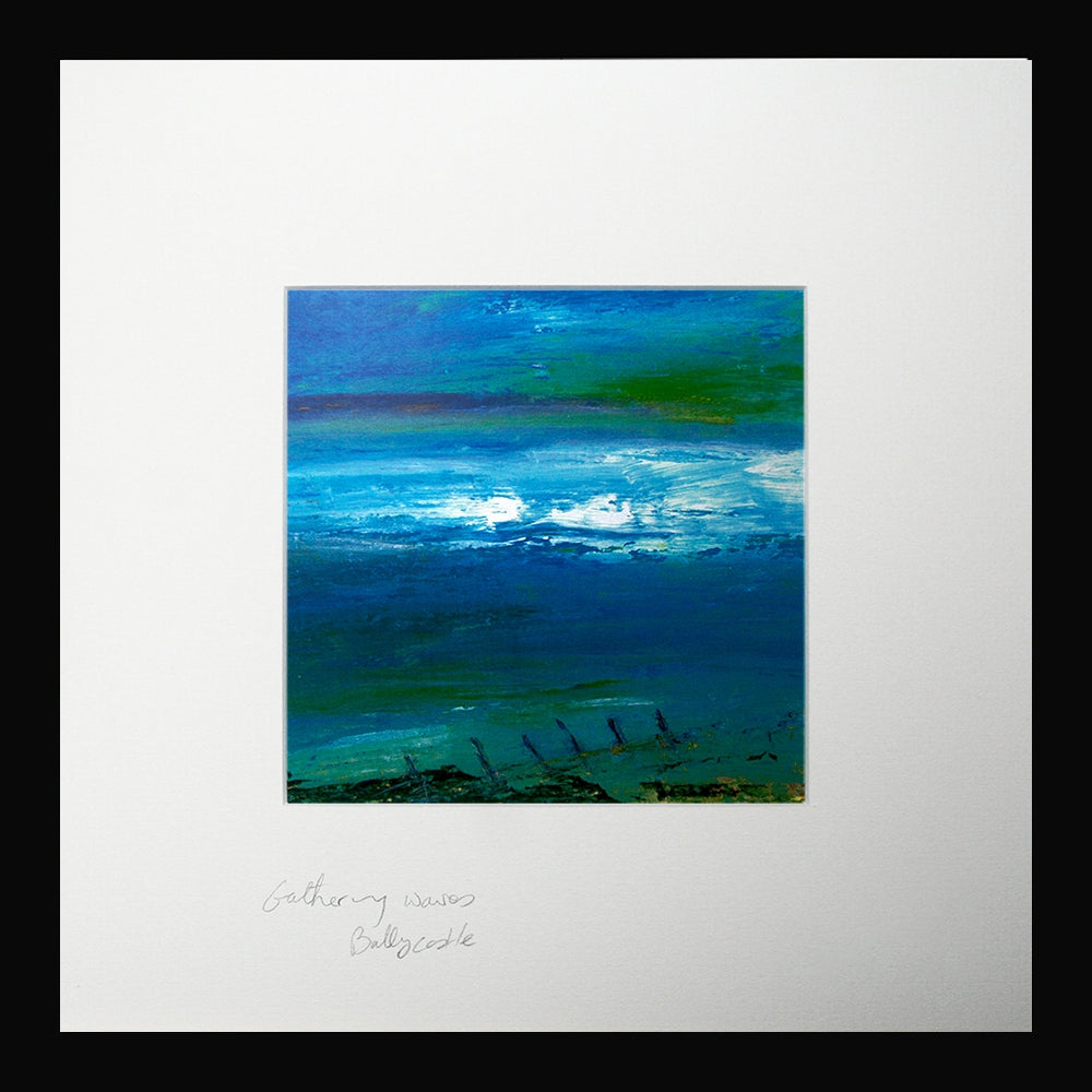 Print - Gathering Waves, Ballycastle Black Frame