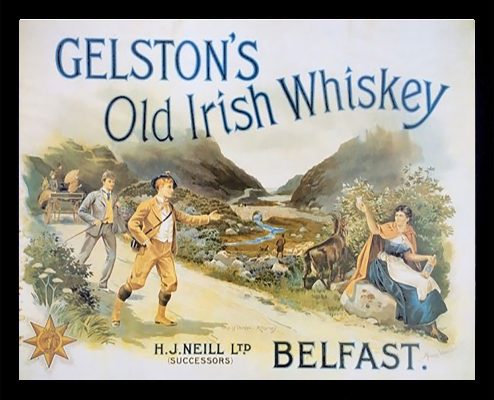 Gelston's Old Irish whisky Belfast Framed