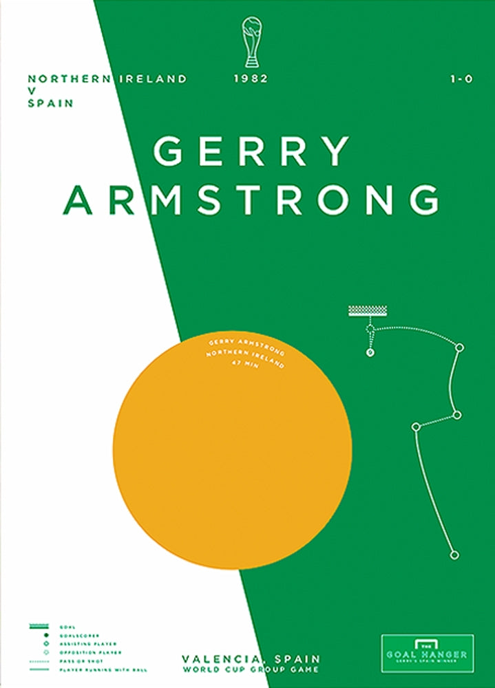 Northern Ireland - Gerry Armstrong vs Spain 1982 Unframed