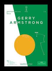 Northern Ireland - Gerry Armstrong vs Spain 1982 Framed 30x42 Frame Black Flat