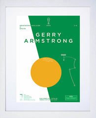 Northern Ireland - Gerry Armstrong vs Spain 1982-30 x 42-White Box Frame