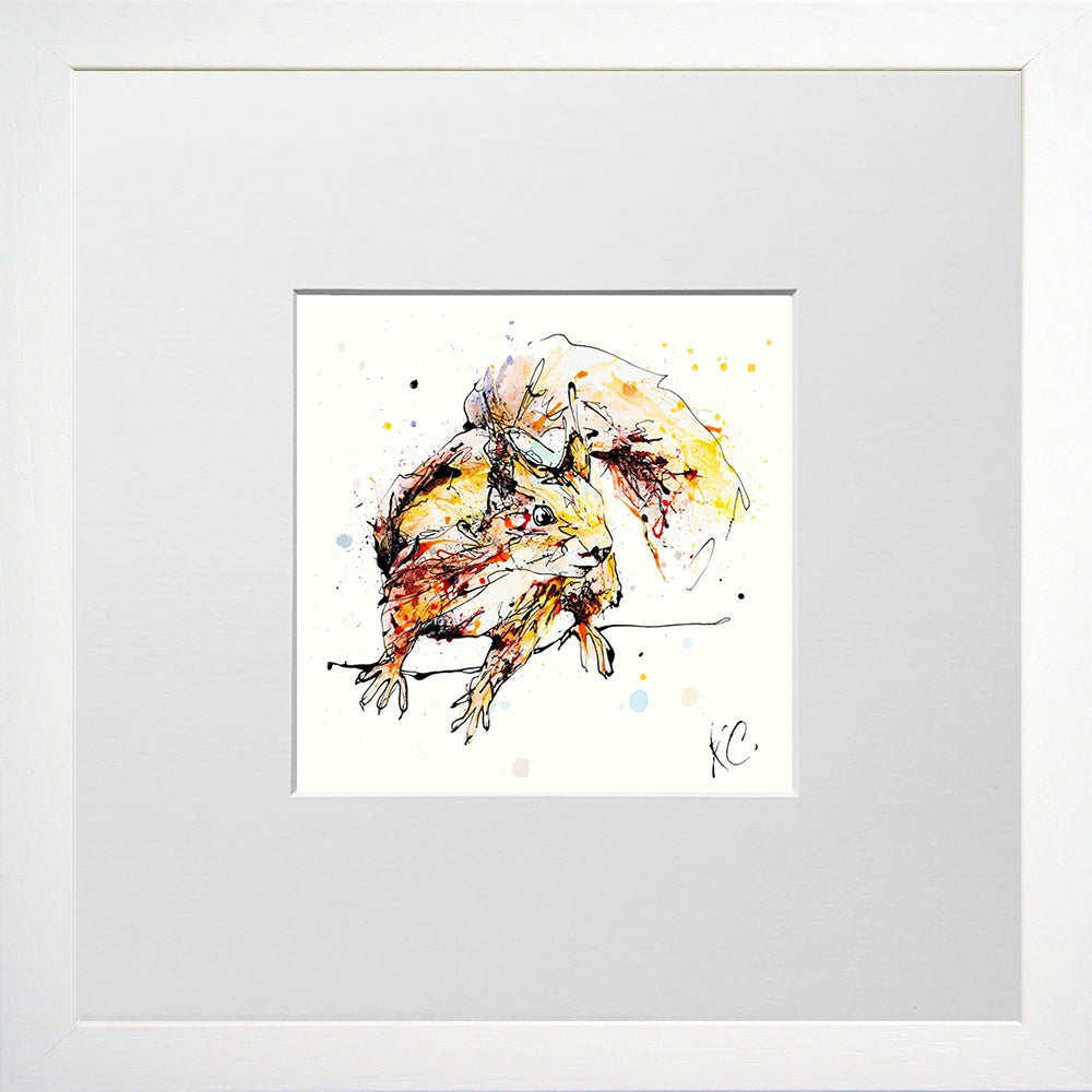 Print Open Edition Animals - Get Set Go-12 x 12-Small Flat White Frame