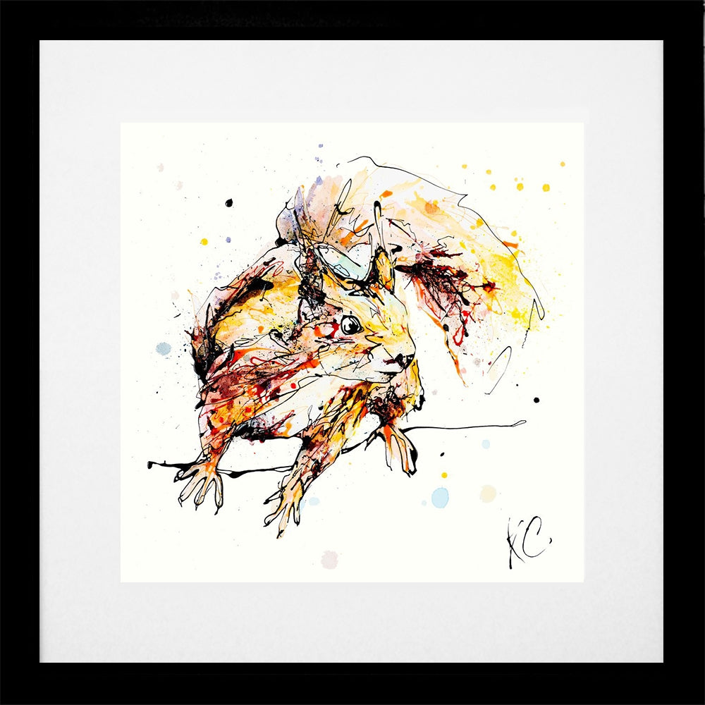 Print Open Edition Animals - Get Set Go-30 x 30-Black Box Frame (With Mount)