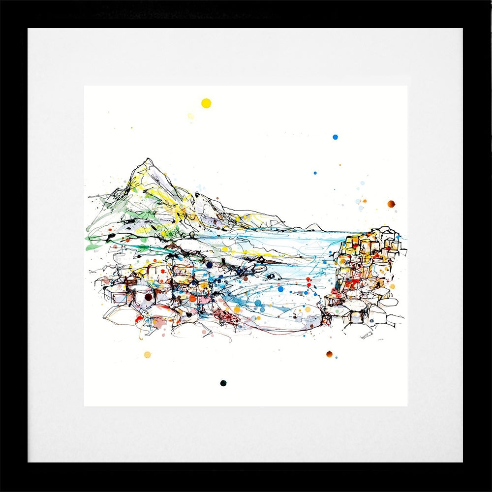 Print Open Edition Landscapes - Giant's Causeway-30 x 30-Black Box Frame (With Mount)