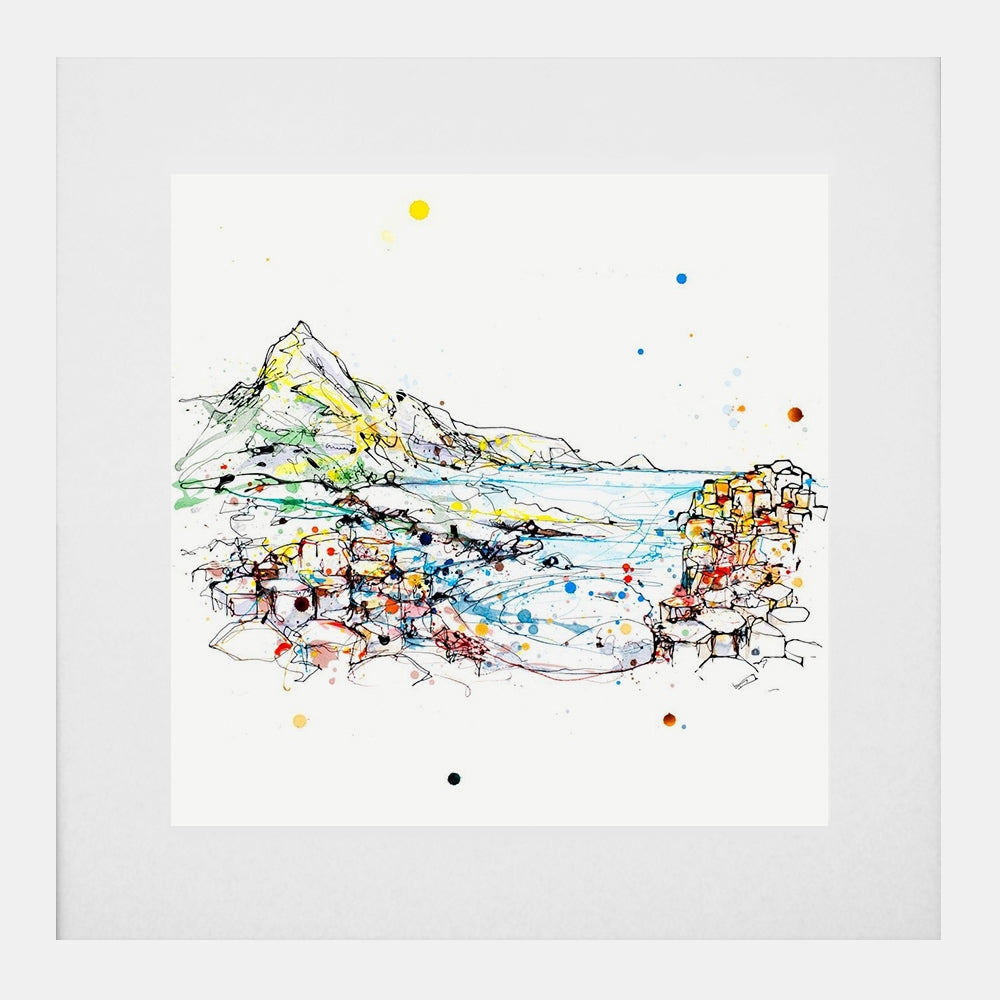 Print Open Edition Landscapes - Giant's Causeway-30 x 30-White Box Frame (With Mount)