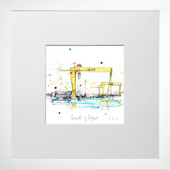 Print Open Edition Landscapes - Giants Of Belfast-12 x 12-Small Flat White Frame