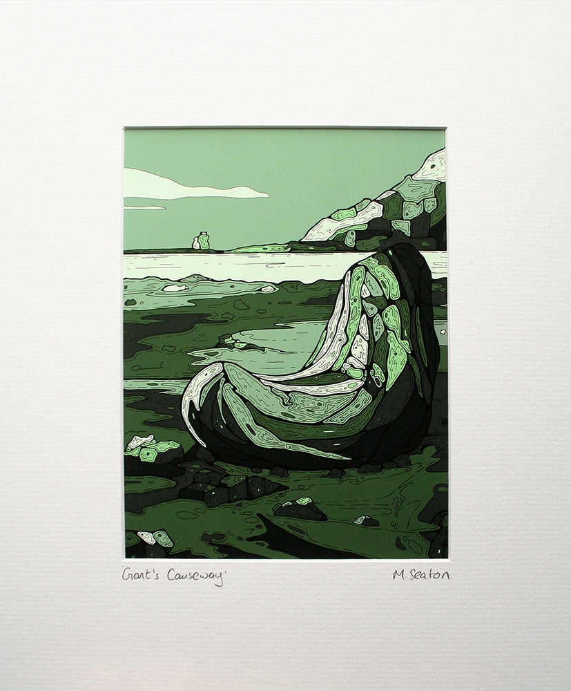 Giant's Causeway Green-16 x 11.5-Unframed