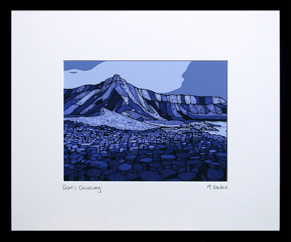 Giant's Causeway Purple-16 x 11.5-Small Flat Black Frame