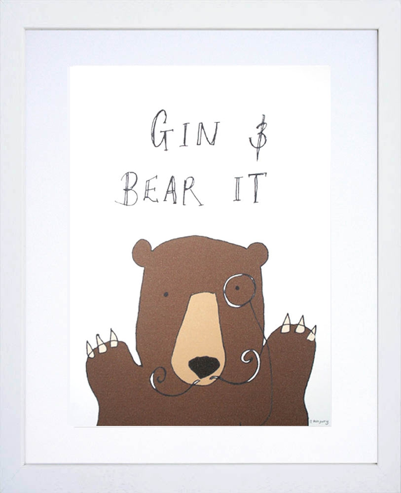 Drinks Gin - Gin And Bear It White Frame