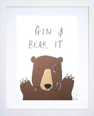 Drinks Gin - Gin And Bear It White Frame