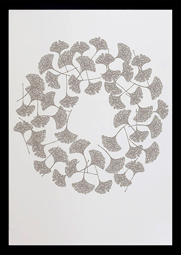 Nature - Ginkgo (Warm Stone) Black frame