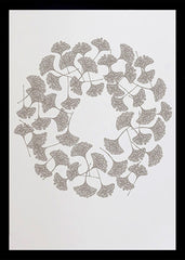 Nature - Ginkgo (Warm Stone) Black frame