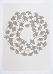 Nature - Ginkgo in Stone Frame White