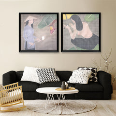 Girl With Lotus Flowers