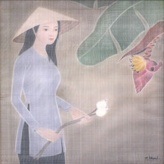 Girl With Lotus Flowers