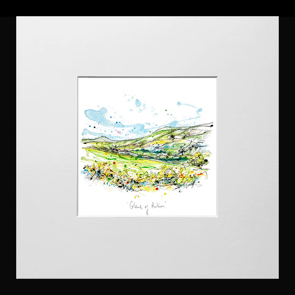 Print Open Edition Landscape - Glens Of Antrim-12 x 12-Small Flat Black Frame