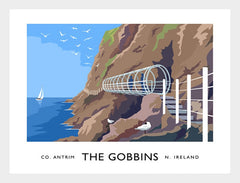 Co Antrim - The Gobbins Frame White 70x50