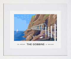 Co Antrim - The Gobbins Frame White 40x30 With Mount