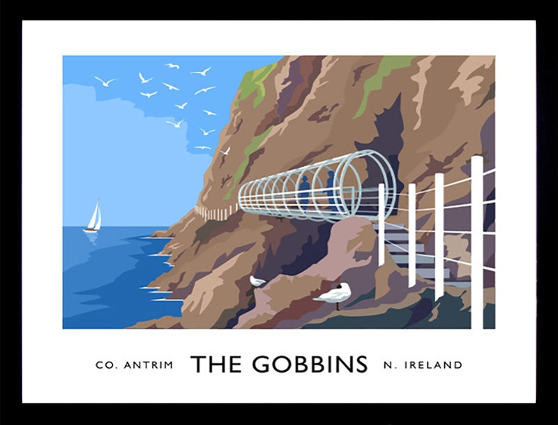 Co Antrim - The Gobbins Frame Black 40x30 nomount