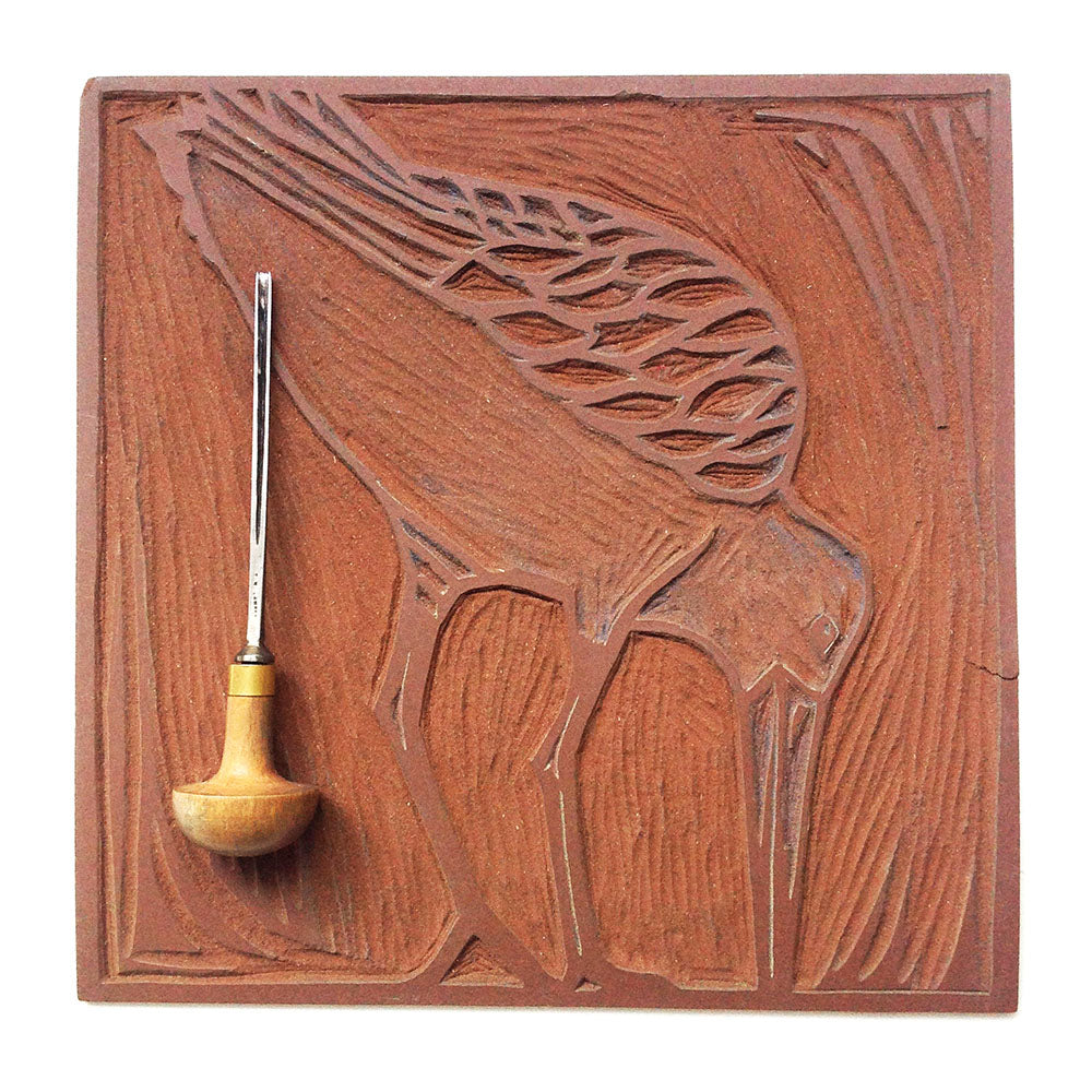 Lino Print - Bar Tailed Godwit