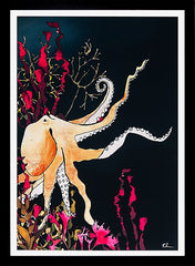 Golden Octopus-33 x 55.5-Black Box Frame (No Mount)