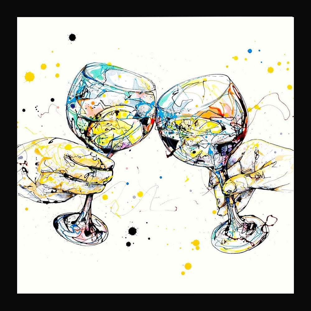 Print Open Edition Drinks - Good Times-30 x 30-Black Box Frame (No Mount)