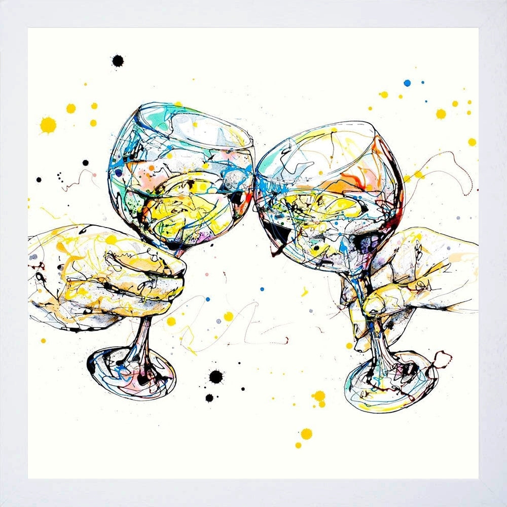 Print Open Edition Drinks - Good Times-30 x 30-White Box Frame (No Mount)