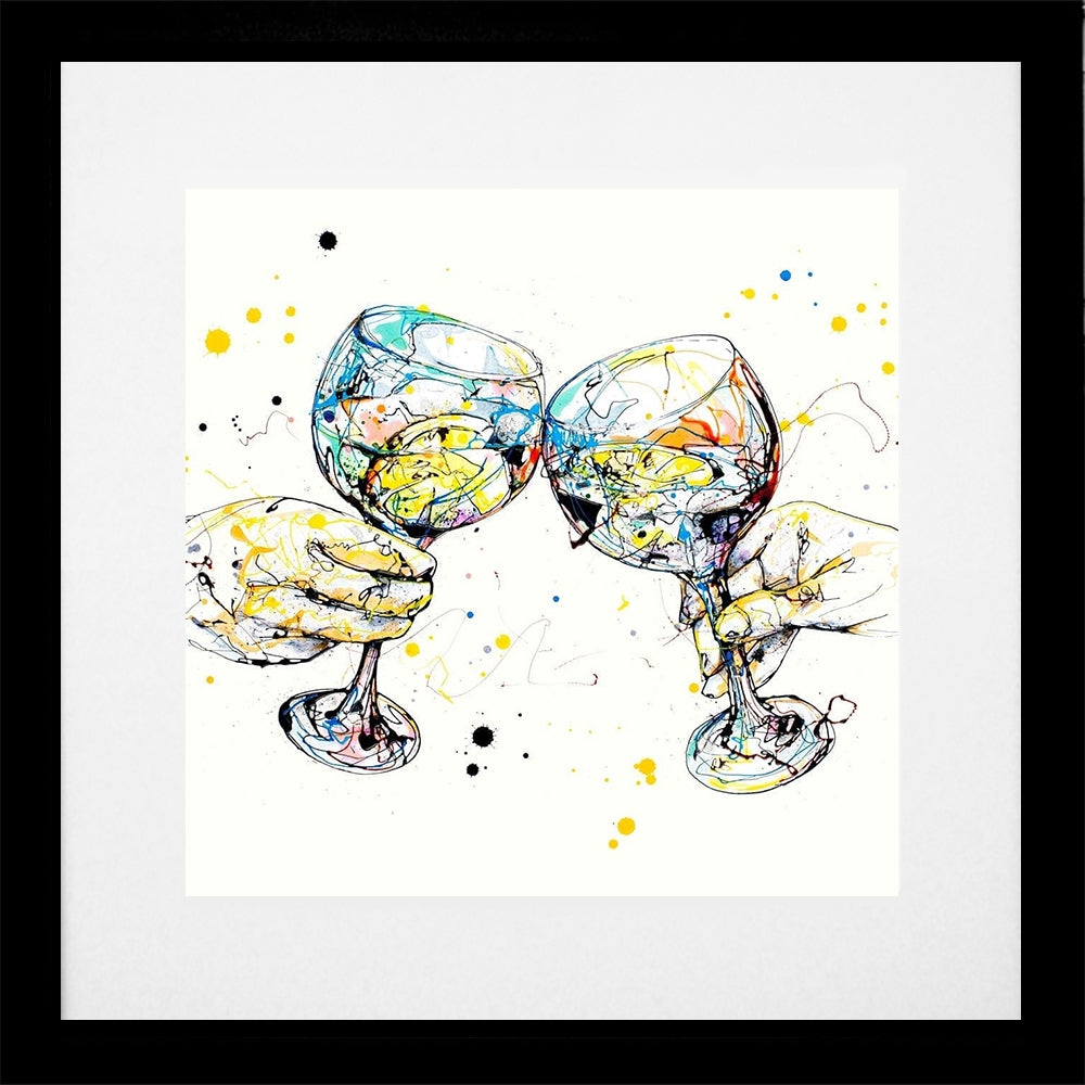 Print Open Edition Drinks - Good Times-30 x 30-Black Box Frame (With Mount)