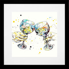 Print Open Edition Drinks - Good Times-30 x 30-Black Box Frame (With Mount)