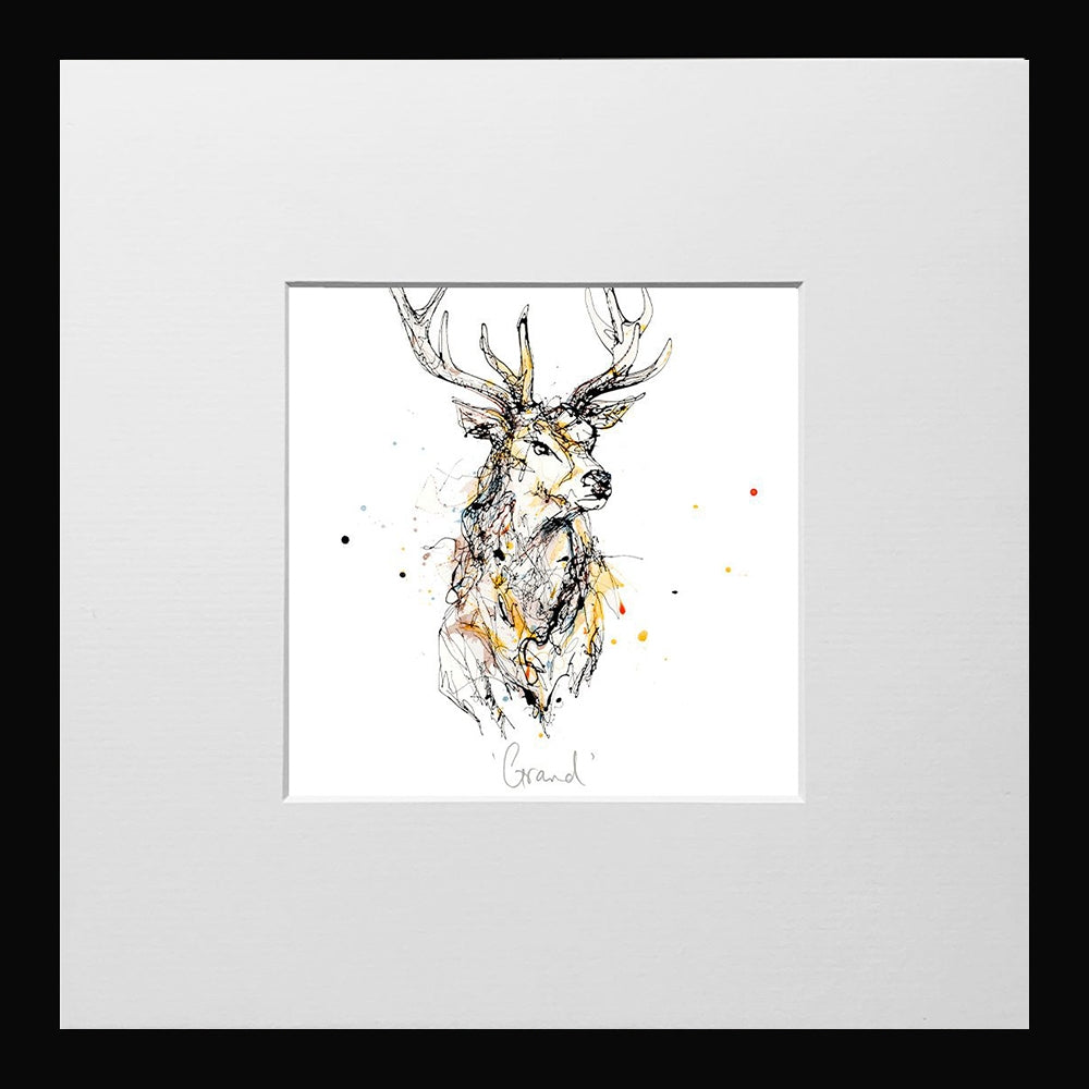 Print Open Edition Animals - Grand II-12 x 12-Small Flat Black Frame