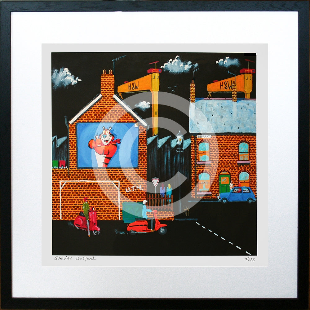 Print - Greater Belfast-40 x 40-Black Box Frame