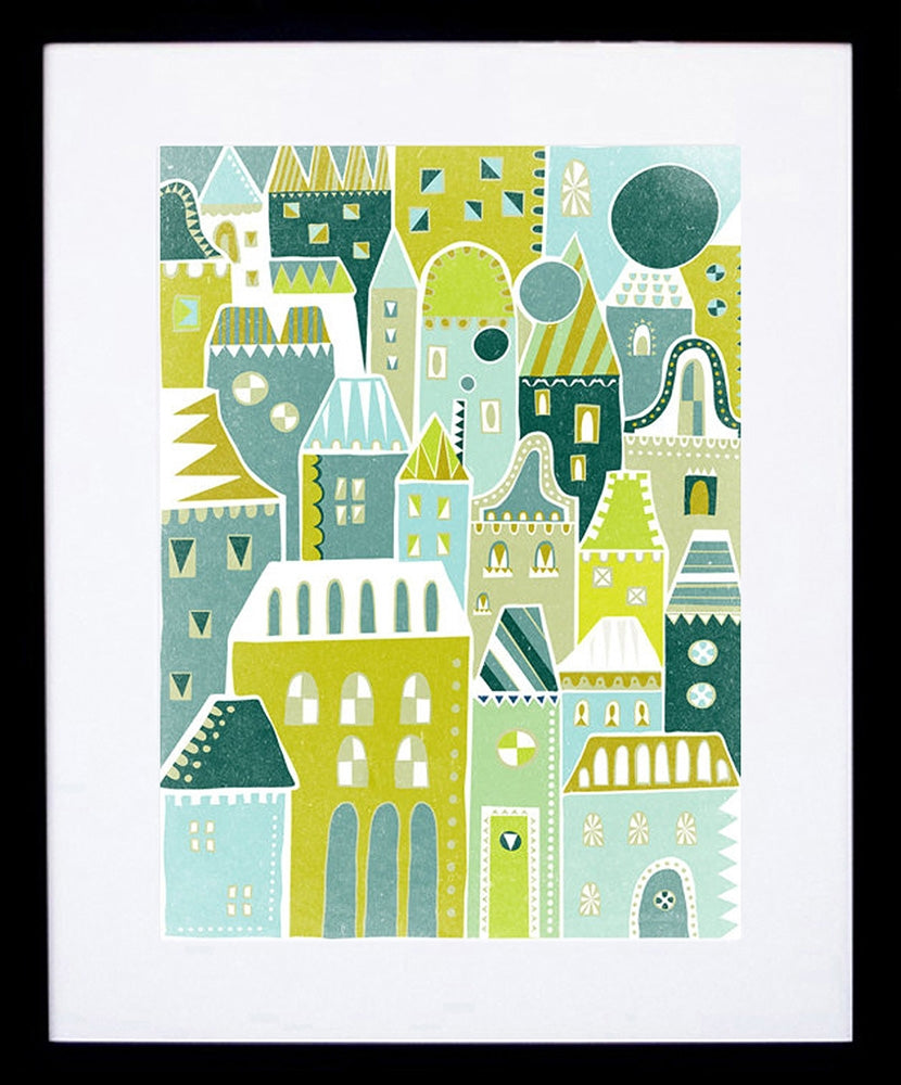 Green Houses Frame Black