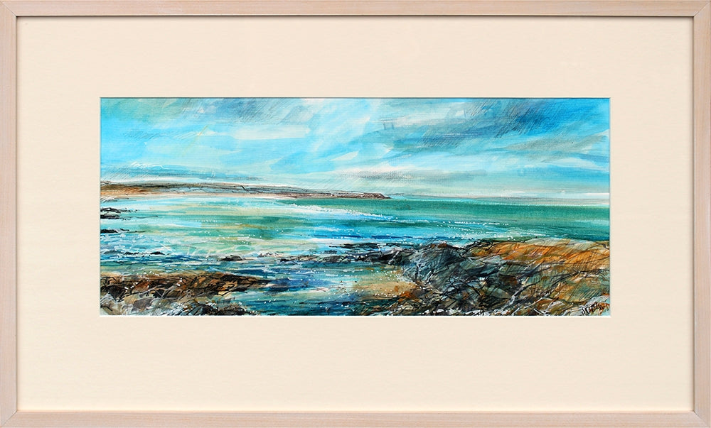 Green Sea, The Strand Portstewart - Framed