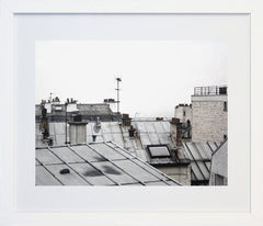 Paris In Grey - Rooftops Frame White