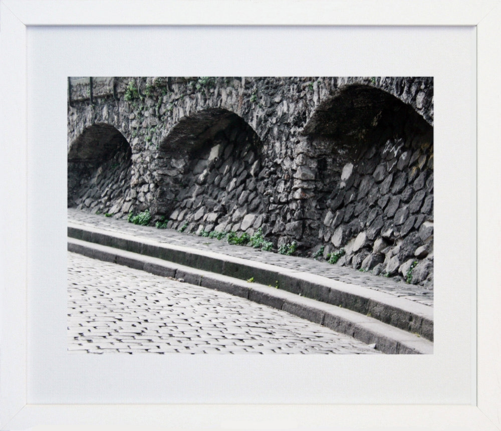 Paris In Grey - Stone Archways Frame White