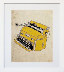 Grunge Typewriter White Frame
