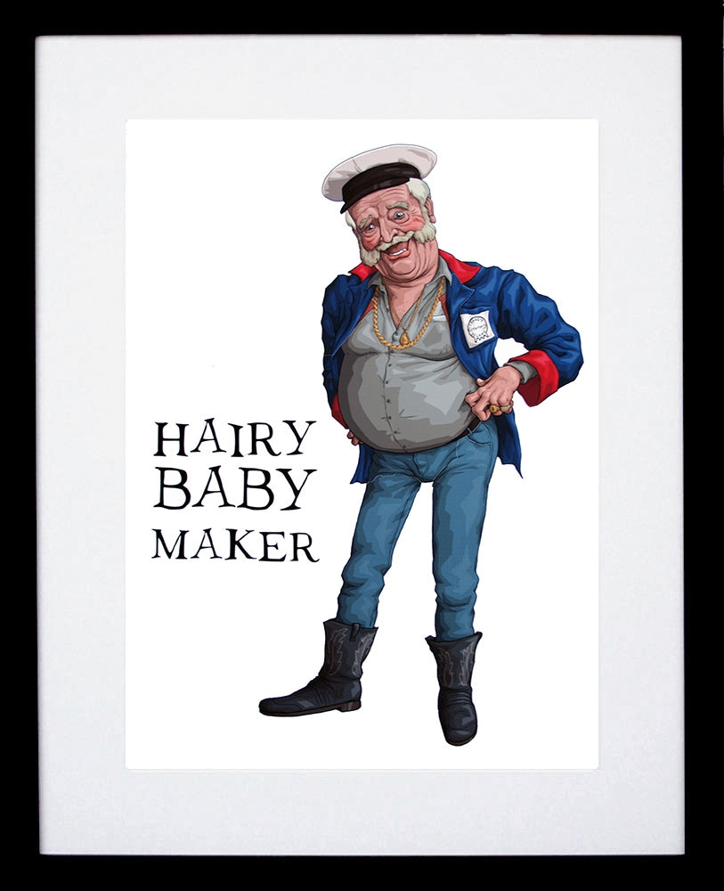 Father Ted - Pat Mustard - Hairy Baby Maker Black Frame