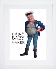 Father Ted - Pat Mustard - Hairy Baby Maker White Frame