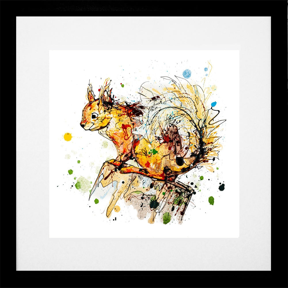 Print Open Edition Floral - Happy Go Lucky-30 x 30-Black Box Frame (With Mount)