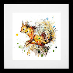 Print Open Edition Floral - Happy Go Lucky-30 x 30-Black Box Frame (With Mount)