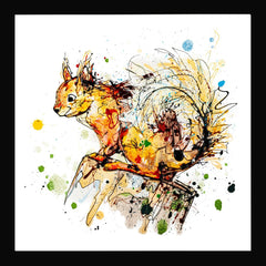 Print Open Edition Floral - Happy Go Lucky-30 x 30-Black Box Frame (No Mount)