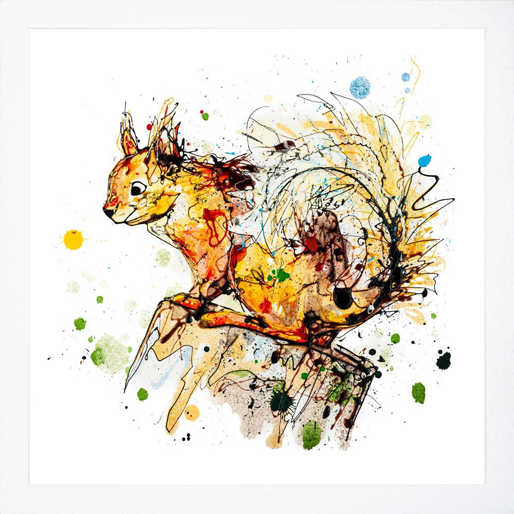 Print Open Edition Floral - Happy Go Lucky-30 x 30-White Box Frame (No Mount)