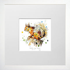 Print Open Edition Floral - Happy Go Lucky-12 x 12-Small Flat White Frame