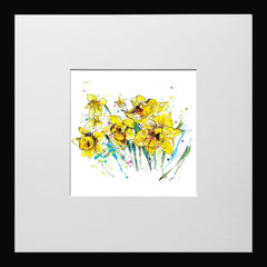 Print Open Edition Floral - Happy Days-12 x 12-Small Flat Black Frame