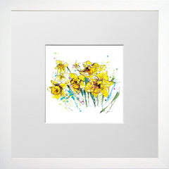 Print Open Edition Floral - Happy Days-12 x 12-Small Flat White Frame