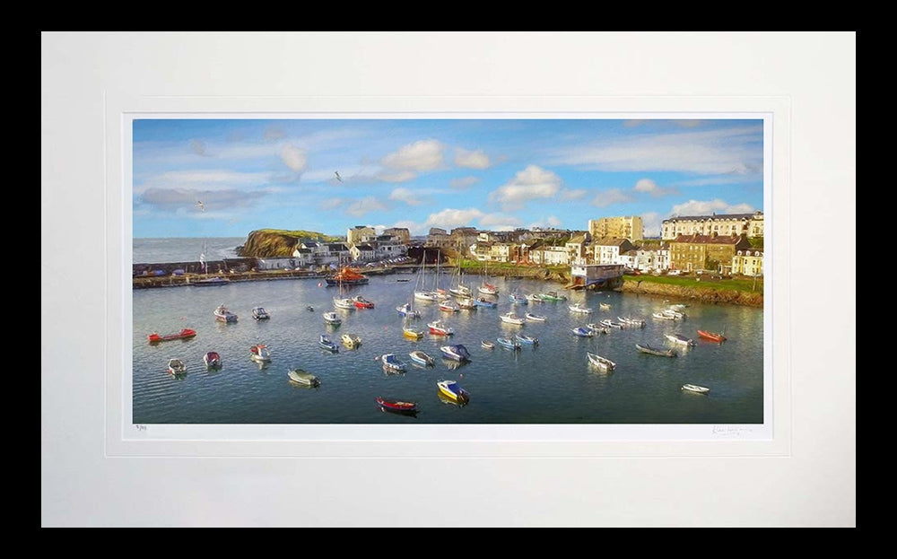 Co Antrim - Harbour View Portrush-71 x 45-Flat Black Frame