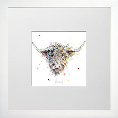 Print Open Edition Animals - Harris-12 x 12-Small Flat White Frame
