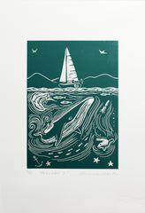 Lino Print - Hebrides 1 Unframed