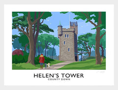 Co Down - Helen's Tower-70 x 50-White Box Frame (No Mount)