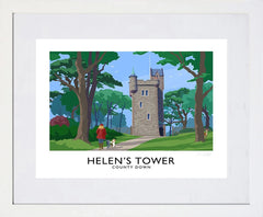 Co Down - Helen's Tower-40 x 30-White Box Frame (With Mount)